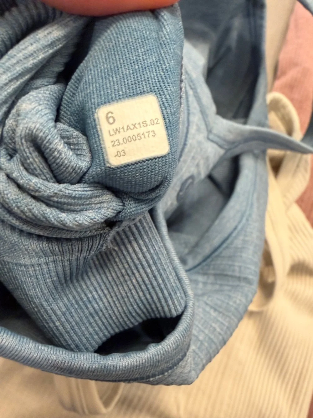 Lululemon (3) Ribbed Racerback Tank Tops - Blue, Mauve, Cream - Picture 6 of 9